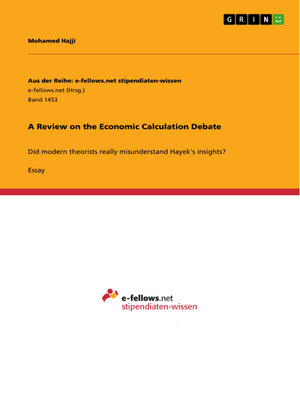 cover image of A Review on the Economic Calculation Debate